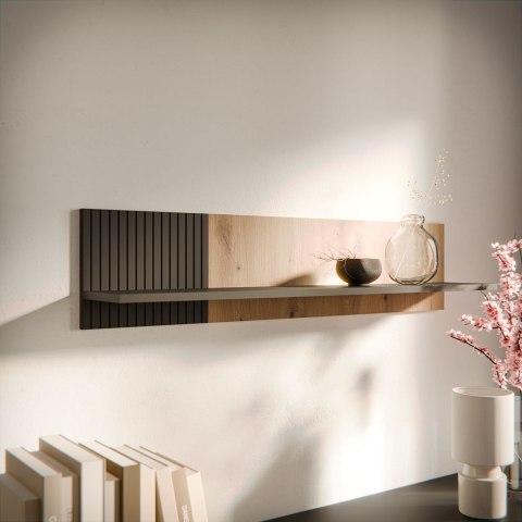 Cama MEBLE Półka MERCI 110x20x25 czarny/dąb artisan