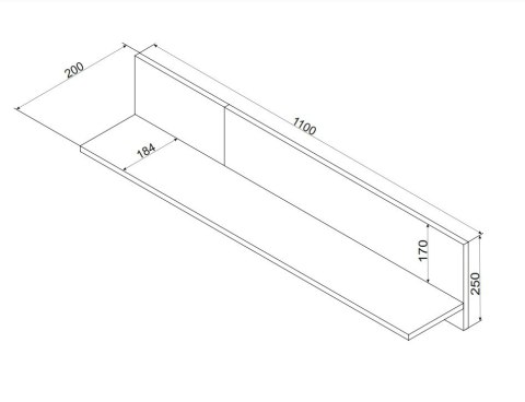 Cama MEBLE Półka MERCI 110x20x25 czarny/dąb artisan