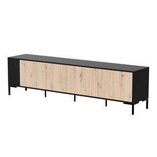 Cama MEBLE Szafka RTV MERCI 200x40x54 czarny/dąb artisan