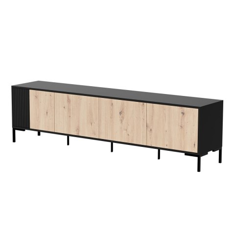Cama MEBLE Szafka RTV MERCI 200x40x54 czarny/dąb artisan