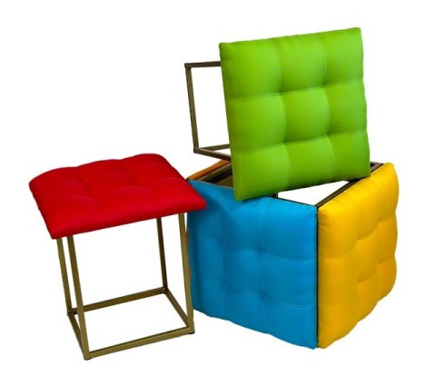 Go Gift Puf-transformator 5w1 - 5 taboretów w 1 pufie multicolor
