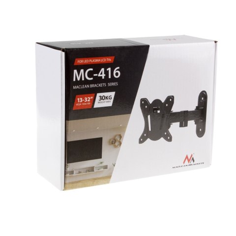 Maclean MACLEAN UCHWYT DO TELEWIZORA LUB MONITORA MAX. VESA 100X100, 13-32", 30KG, CZARNY MC-416