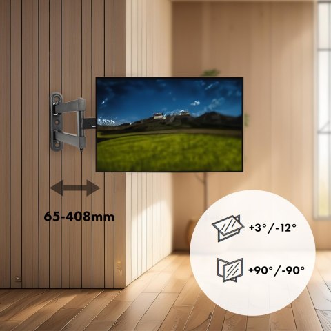 Maclean MACLEAN UCHWYT DO TELEWIZORA LUB MONITORA, MAX. VESA 200X200, 23-43", 30KG, CZARNY MC-418