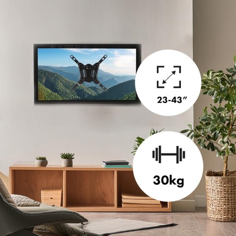 Maclean MACLEAN UCHWYT DO TELEWIZORA LUB MONITORA, MAX. VESA 200X200, 23-43", 30KG, CZARNY MC-418
