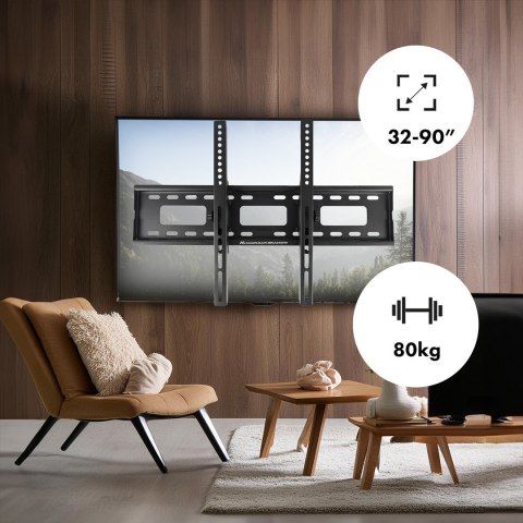 Maclean MACLEAN UCHWYT DO TV MAX VESA 600X400, 32-90", 80KG, REG. ODCHYLENIA +15°~-15° MC-421