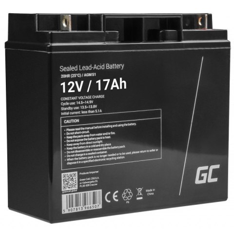 Green Cell GREEN CELL AKUMULATOR ŻELOWY/AGM AGM51 12V 17AH