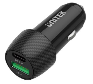 UNITEK UNITEK ŁADOWARKA SAMOCHODOWA 38W, USB-A USB-C, QC3.0, P1400A