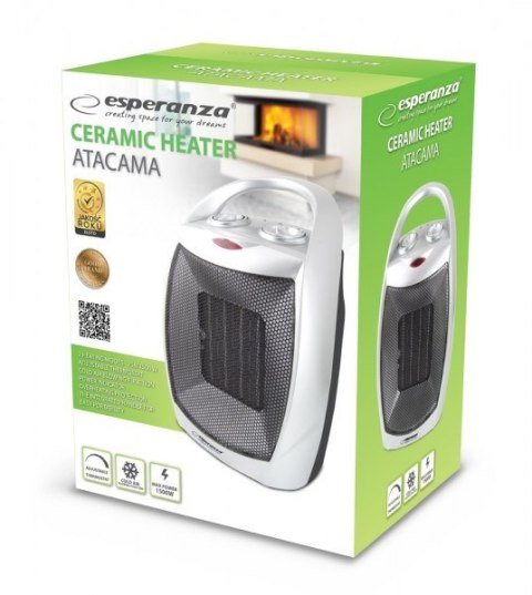 Esperanza Termowentylator elektryczny Esperanza EHH006 (1500W; 3 stopnie grzania; kolor czarny, kolor srebrny)