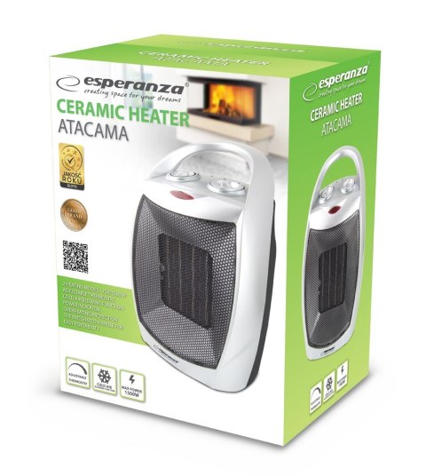Esperanza Termowentylator elektryczny Esperanza EHH006 (1500W; 3 stopnie grzania; kolor czarny, kolor srebrny)
