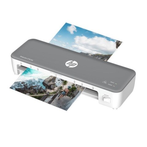 Hewlett-Packard HP Laminator ONELAM 270, A4, na gorąco + 5 folii: A4/80 mic, szary