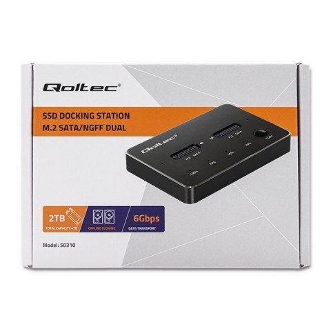 Qoltec QOLTEC STACJA DOKUJĄCA DYSKÓW 2X SSD M.2 SATA | NGFF | USB TYP C Qoltec QOLTEC STACJA DOKUJĄCA DYSKÓW 2X SSD M.2 SATA | NGFF | USB TYP C