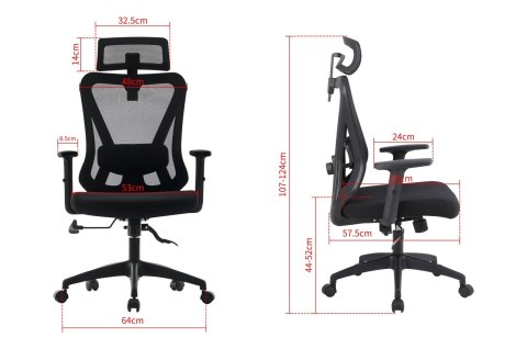 Activejet Ergonomiczny fotel biurowy ACTIVEJET T5 czarny