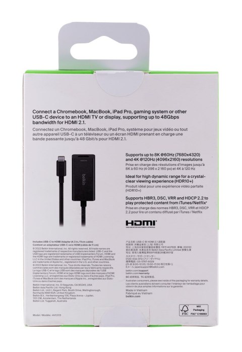 Belkin Adapter Belkin Connect USB-C to HDMI 2.1 Adapter (8K, 4K, HDR compatible)