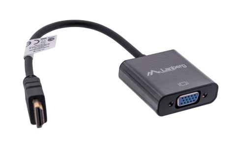 Lanberg Adapter Lanberg AD-0017-BK (HDMI M - D-Sub (VGA) F; 0,20m; kolor czarny) Lanberg Adapter Lanberg AD-0017-BK (HDMI M - D-Sub (VGA) F; 0,20m; kolor czarny)