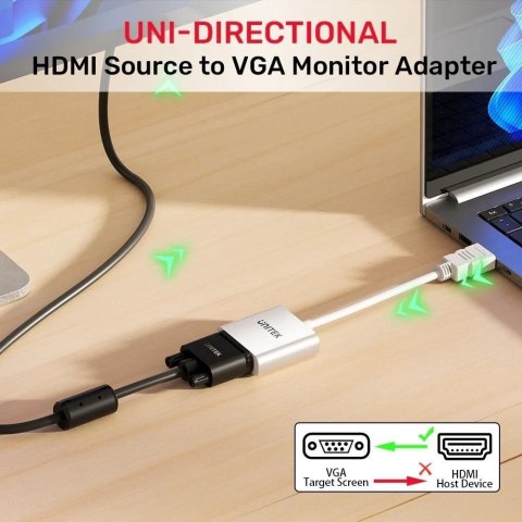 UNITEK UNITEK ADAPTER HDMI - VGA, FULLHD 60HZ, BIAŁY, M/F UNITEK UNITEK ADAPTER HDMI - VGA, FULLHD 60HZ, BIAŁY, M/F