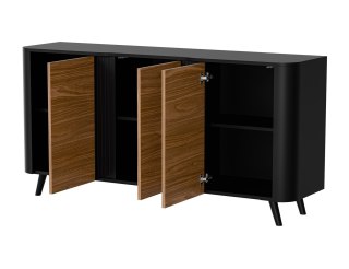 Cama MEBLE Komoda VOLARE 151x39x75 czarny/orzech