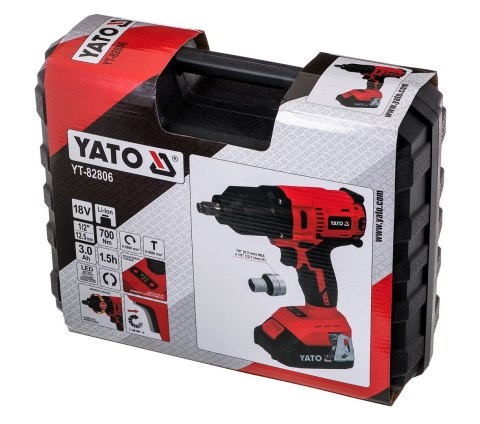 YATO Klucz udarowy bezszczotk. 1/2" 700Nm YATO YT-82806