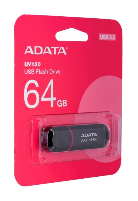 ADATA Pendrive ADATA UV150 AUV150-64G-RBK (64GB; USB 3.0; kolor czarny) ADATA Pendrive ADATA UV150 AUV150-64G-RBK (64GB; USB 3.0; kolor czarny)