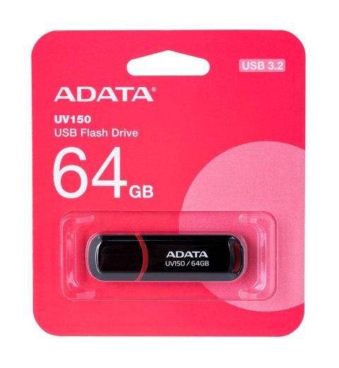 ADATA Pendrive ADATA UV150 AUV150-64G-RBK (64GB; USB 3.0; kolor czarny) ADATA Pendrive ADATA UV150 AUV150-64G-RBK (64GB; USB 3.0; kolor czarny)