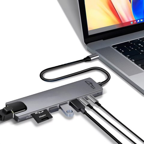 Media tech MEDIA-TECH HUB USB 8 IN 1 GIGA LAN HUB MT5046