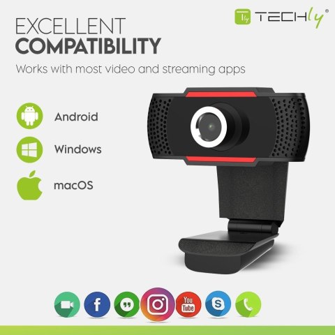 TECHly TECHLY KAMERA USB INTERNETOWA FULLHD 1080P Z MIKRO TECHly TECHLY KAMERA USB INTERNETOWA FULLHD 1080P Z MIKRO