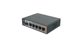 MikroTik Router Mikrotik hEX S (RB760iGS) Total Ethernet  Ports:6; Architecture:MMIPS; CPU core:2