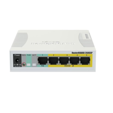 MikroTik Switch Mikrotik RB260GSP (CSS106-1G-4P-1S) 6p PoE (Passive: 4;) 60W Managed Gigabit