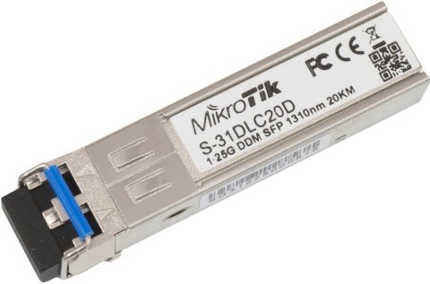 MikroTik Wkładka SFP Mikrotik S-31DLC20D 1.25G Dual LC UPC SM 20km