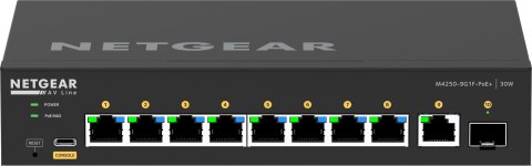 NETGEAR Switch Netgear M4250-9G1F (GSM4210PD) 10p PoE 110W (PoE+: 8p) Managed Gigabit