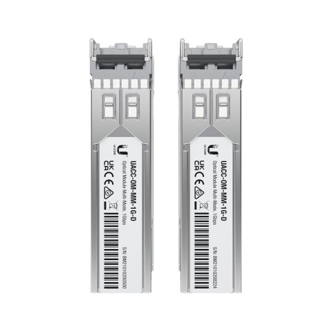 UBIQUITI Wkładka SFP Ubiquiti 1 Gbps Multi-Mode Optical Module 2-pack UBIQUITI Wkładka SFP Ubiquiti 1 Gbps Multi-Mode Optical Module 2-pack