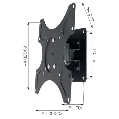 TECHly TECHLY UCHWYT ŚCIENNY TV LED/LCD 17-37 CALI 25KG O TECHly TECHLY UCHWYT ŚCIENNY TV LED/LCD 17-37 CALI 25KG O