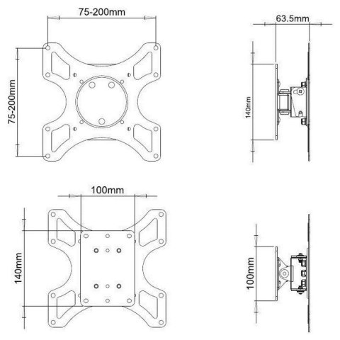TECHly TECHLY UCHWYT ŚCIENNY TV LED/LCD 17-37 CALI 25KG O TECHly TECHLY UCHWYT ŚCIENNY TV LED/LCD 17-37 CALI 25KG O