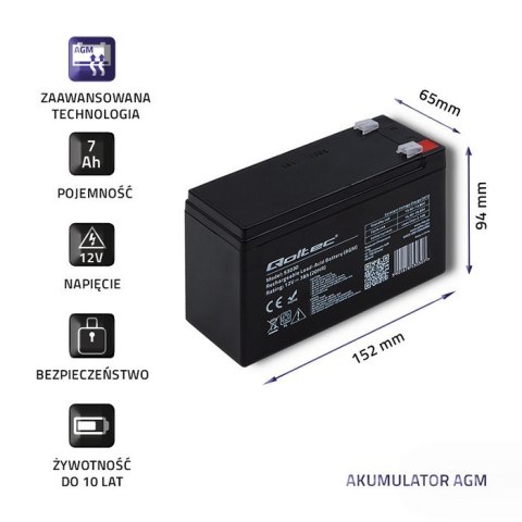 Qoltec Akumulator żelowy Qoltec 53030
