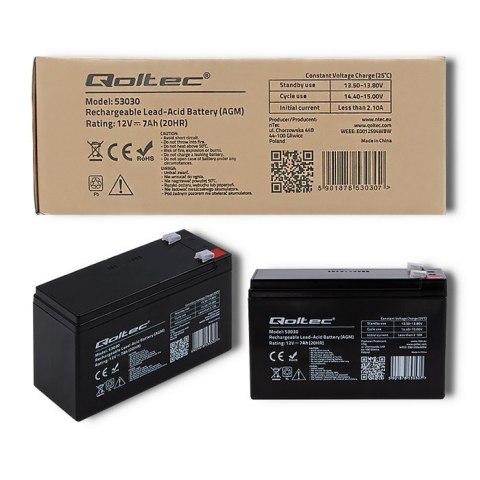 Qoltec Akumulator żelowy Qoltec 53030