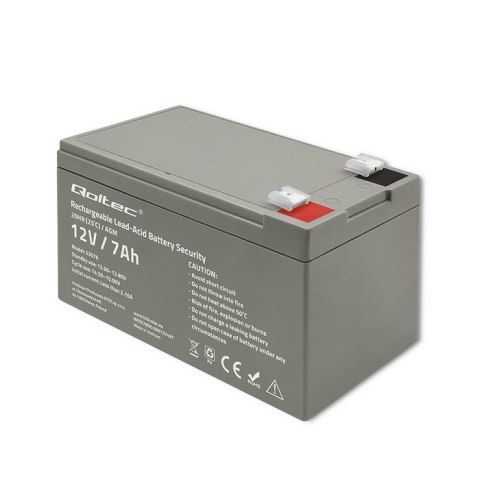Qoltec QOLTEC AKUMULATOR AGM 12V | 7AH | MAX. 105A | SECURITY