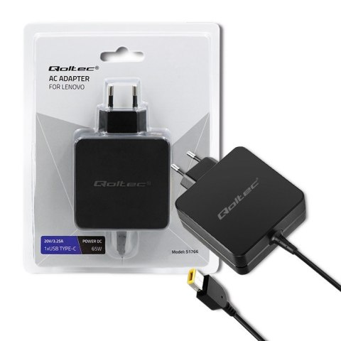 Qoltec QOLTEC ZASILACZ DO LENOVO | 65W | 20V | 3.25A | SLIM TIP