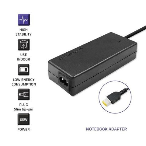 Qoltec Zasilacz Qoltec 50053.65W.LEN do notebooka Lenovo (20 V; 3,25 A; 65W; Slim Tip )