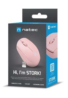 NATEC NATEC MYSZ BEZPRZEWODOWA STORK 1600DPI RÓŻOWA NMY-2002