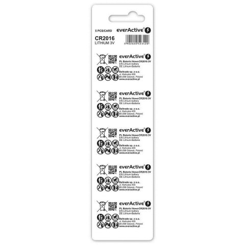 EverActive EVERACTIVE BATERIE LITOWE CR20165BL BLISTER- 5 SZT.