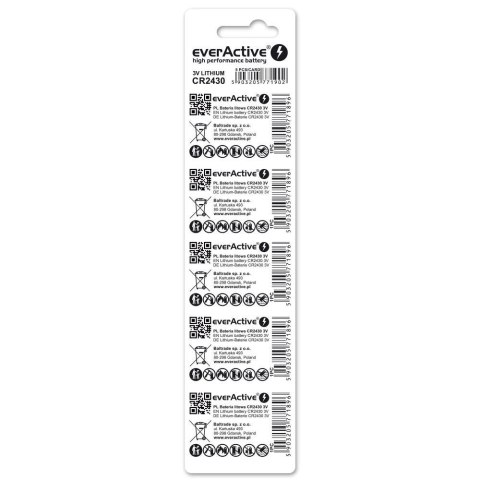 EverActive EVERACTIVE BATERIE LITOWE CR2430 BLISTER 5 SZT. CR24305BL