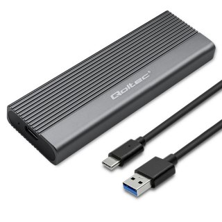 Qoltec QOLTEC OBUDOWA NA DYSK SSD M.2 | SATA | NGFF | USB-C | SUPER SPEED | 2TB | SZARY