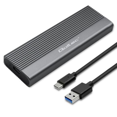 Qoltec QOLTEC OBUDOWA NA DYSK SSD M.2 | SATA | NGFF | USB-C | SUPER SPEED | 2TB | SZARY