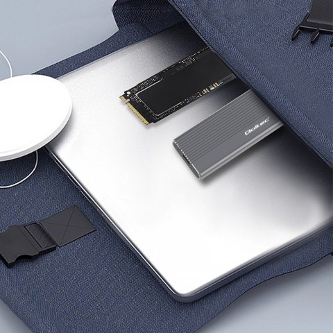 Qoltec QOLTEC OBUDOWA NA DYSK SSD M.2 | SATA | NGFF | USB-C | SUPER SPEED | 2TB | SZARY