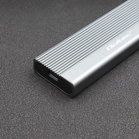 Qoltec QOLTEC OBUDOWA NA DYSK SSD M.2 | SATA | NGFF | USB-C | SUPER SPEED | 2TB | SZARY
