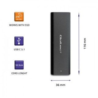 Qoltec QOLTEC OBUDOWA DO DYSKÓW KIESZEŃ M.2 SATA SSD | NGFF | USB TYP C
