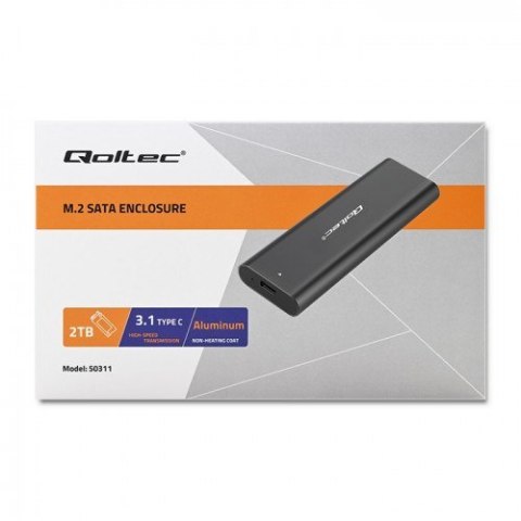Qoltec QOLTEC OBUDOWA DO DYSKÓW KIESZEŃ M.2 SATA SSD | NGFF | USB TYP C Qoltec QOLTEC OBUDOWA DO DYSKÓW KIESZEŃ M.2 SATA SSD | NGFF | USB TYP C