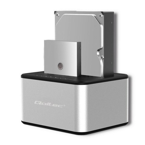 Qoltec QOLTEC STACJA DOKUJĄCA DYSKÓW 2XHDD/SSD 2.5"/3.5" SATA | USB 3.0 | KLONOWANIE