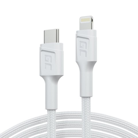Green Cell GREEN CELL KABEL KABGC07W GC POWER STREAM USB-C - LIGHTNING 100CM (MFI CERTIFIED) BIAŁY Green Cell GREEN CELL KABEL KABGC07W GC POWER STREAM USB-C - LIGHTNING 100CM (MFI CERTIFIED) BIAŁY