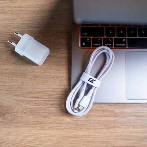 Green Cell GREEN CELL KABEL KABGC07W GC POWER STREAM USB-C - LIGHTNING 100CM (MFI CERTIFIED) BIAŁY Green Cell GREEN CELL KABEL KABGC07W GC POWER STREAM USB-C - LIGHTNING 100CM (MFI CERTIFIED) BIAŁY