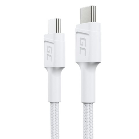 Green Cell GREEN CELL KABEL KABGC31W GC POWERSTREAM USB-C - USB-C 30CM, POWER DELIVERY 60W, ULTRA CHARGE, QC 3.0, BIAŁY